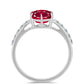 Inel din Argint 925 ( 1.7 grame ) cu Rubin Malagasy și Topaz Alb 3.41 Carate