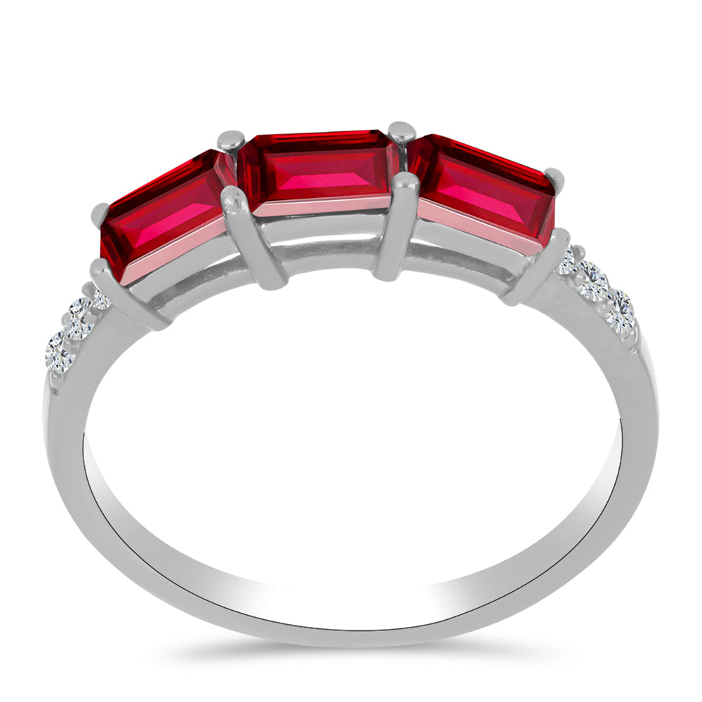 Inel din Argint 925 ( 1.76 grame ) cu Rubin Malagasy și Topaz Alb 1.34 Carate