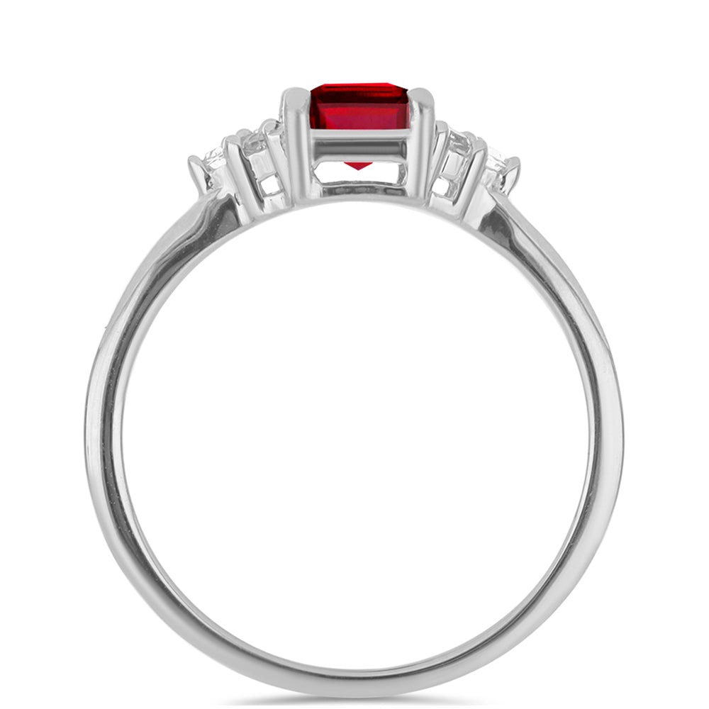 Inel din Argint 925 ( 2.15 grame ) cu Rubin Malagasy și Topaz Alb 1.47 Carate 2 