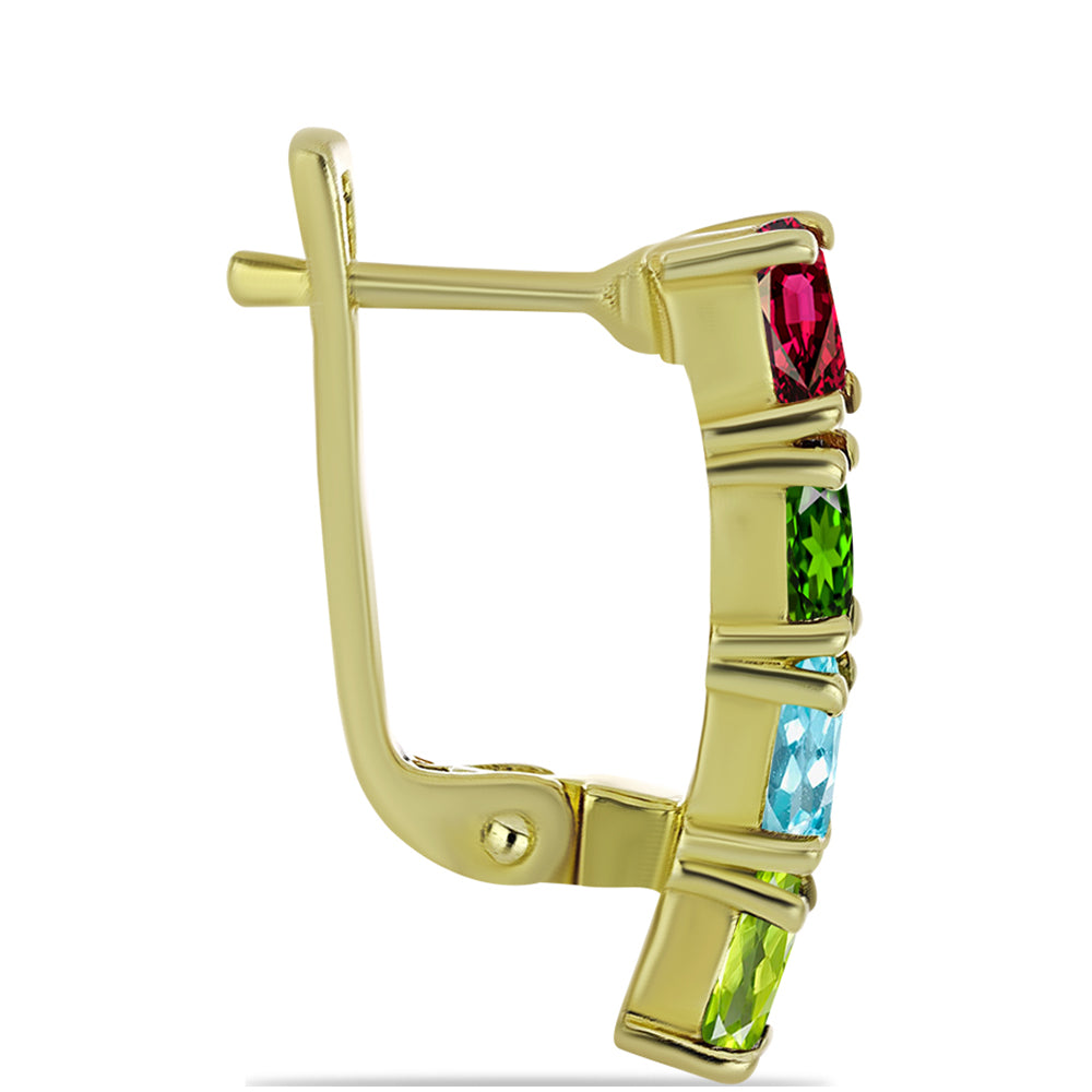 Cercei din Argint 925 Placat cu Aur ( 3.95 grame ) cu Turmalină Chakra 2.77 Carate