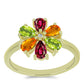 Inel din Argint 925 Placat cu Aur ( 2.63 grame ) cu Turmalină Chakra și Topaz Alb 1.15 Carate