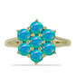 Inel din Argint 925 Placat cu Aur ( 3.46 grame ) cu Opal Albastru Etiopian Paraiba 1.17 Carate