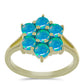 Inel din Argint 925 Placat cu Aur ( 3.46 grame ) cu Opal Albastru Etiopian Paraiba 1.17 Carate