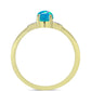 Inel din Argint 925 Placat cu Aur ( 1.54 grame ) cu Opal Albastru Etiopian Paraiba și Topaz Alb 0.46 Carate