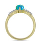 Inel din Argint 925 Placat cu Aur ( 2.59 grame ) cu Opal Albastru Etiopian Paraiba și Topaz Alb 0.56 Carate