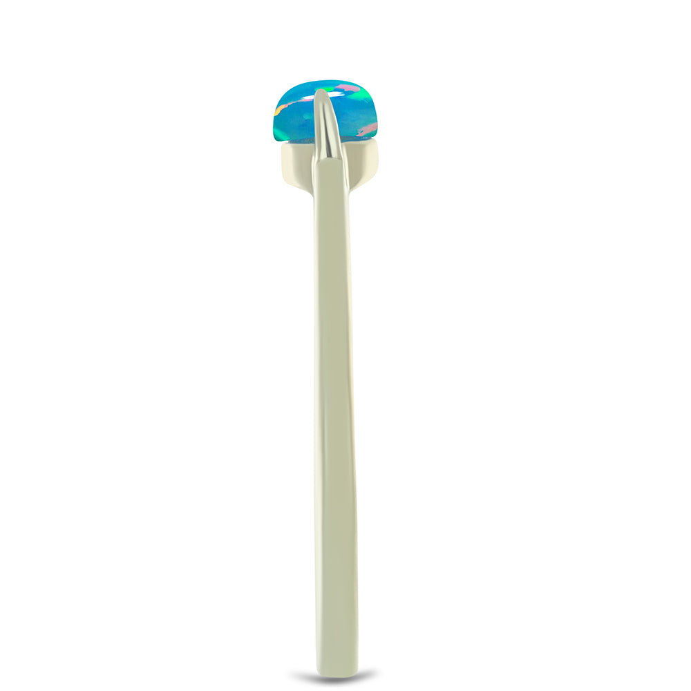 Inel din Argint 925 Placat cu Aur ( 1.49 grame ) cu Opal Albastru Etiopian Paraiba 0.35 Carate 4 
