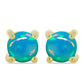 Cercei din Argint 925 Placat cu Aur ( 1.24 grame ) cu Opal Albastru Etiopian Paraiba 0.6 Carate