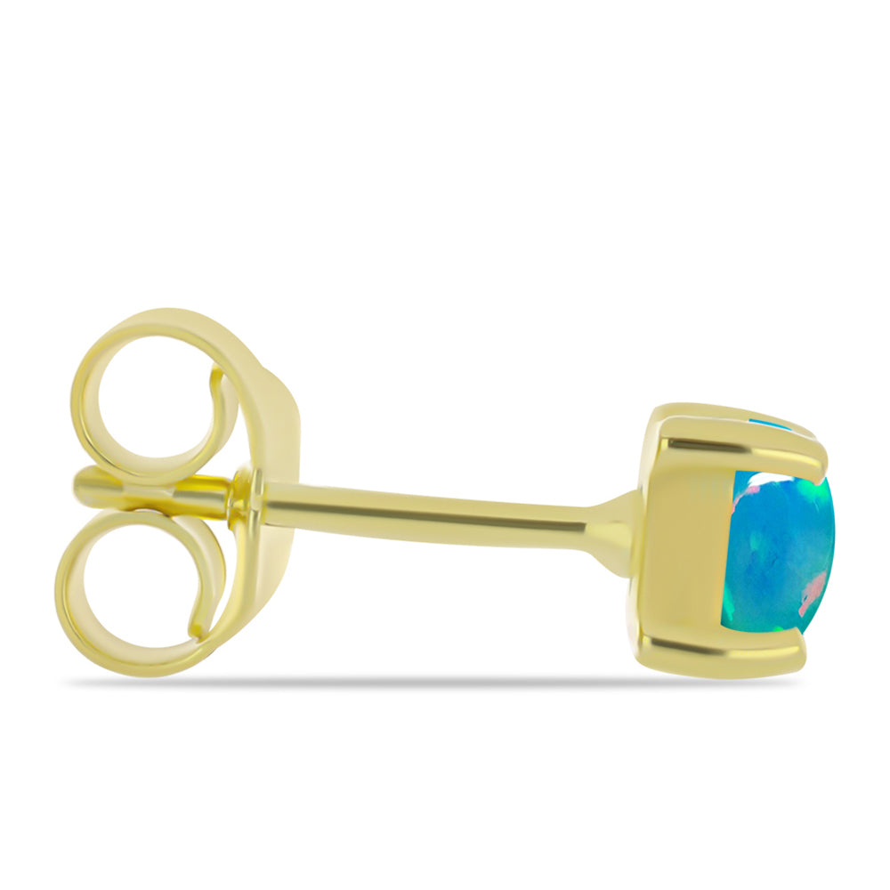 Cercei din Argint 925 Placat cu Aur ( 1.24 grame ) cu Opal Albastru Etiopian Paraiba 0.6 Carate 2 