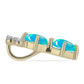 Pandantiv din Argint 925 Placat cu Aur ( 0.66 grame ) cu Opal Albastru Etiopian Paraiba și Topaz Alb 0.34 Carate