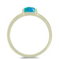 Inel din Argint 925 Placat cu Aur ( 1.58 grame ) cu Opal Albastru Etiopian Paraiba 0.37 Carate
