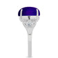 Inel din Argint 925 ( 3.41 grame ) cu Jad Violet și Topaz Alb 6.2 Carate