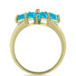 Inel din Argint 925 Placat cu Aur ( 3.77 grame ) cu Opal Albastru Etiopian Paraiba și Topaz Alb 1.33 Carate