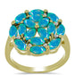 Inel din Argint 925 Placat cu Aur ( 4.11 grame ) cu Opal Albastru Etiopian Paraiba și Topaz Alb 1.55 Carate
