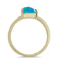 Inel din Argint 925 Placat cu Aur ( 2.66 grame ) cu Opal Albastru Etiopian Paraiba și Topaz Alb 0.85 Carate