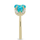 Inel din Argint 925 Placat cu Aur ( 2.66 grame ) cu Opal Albastru Etiopian Paraiba și Topaz Alb 1.45 Carate