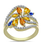 Inel din Argint 925 Placat cu Aur ( 4.04 grame ) cu Safir Rosebery Curcubeu și Topaz Alb 2.02 Carate