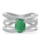 Inel din Argint 925 ( 4.58 grame ) cu Smarald Brazilian și Topaz Alb 1.7 Carate
