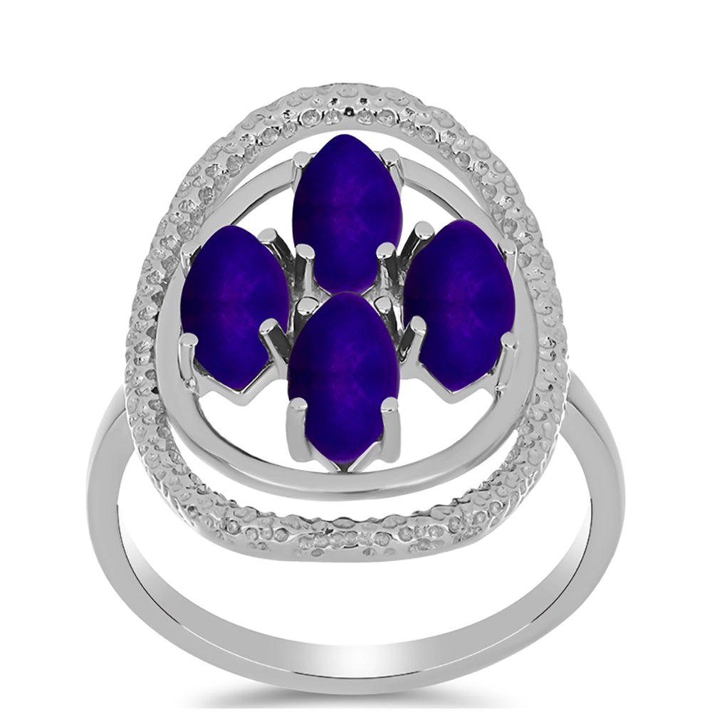 Inel din Argint 925 ( 3.63 grame ) cu Jad Violet 2.2 Carate