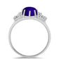 Inel din Argint 925 ( 3.02 grame ) cu Jad Violet și Topaz Alb 2.88 Carate