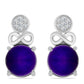 Cercei din Argint 925 ( 4.21 grame ) cu Jad Violet și Topaz Alb 5.97 Carate
