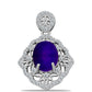 Pandantiv din Argint 925 ( 2.5 grame ) cu Jad Violet și Topaz Alb 3.39 Carate
