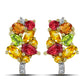 Cercei din Argint 925 Placat cu Aur ( 3.39 grame ) cu Safir Rosebery Curcubeu și Topaz Alb 2.98 Carate