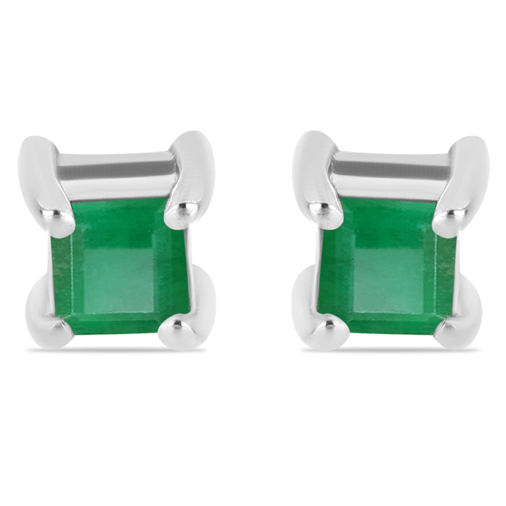 Cercei din Argint 925 ( 0.88 grame ) cu Smarald Brazilian 0.27 Carate 1 