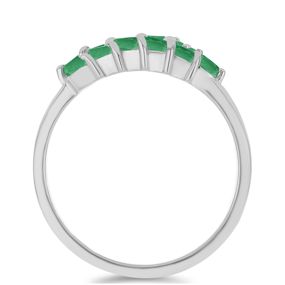 Inel din Argint 925 ( 1.97 grame ) cu Smarald Brazilian 0.8 Carate 2 