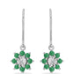 Cercei din Argint 925 ( 2.08 grame ) cu Smarald Brazilian și Topaz Alb 0.71 Carate