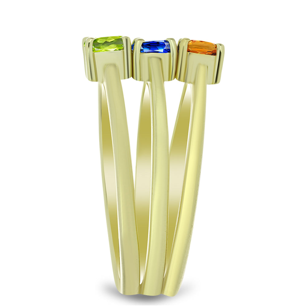 Set din Argint 925 Placat cu Aur ( 4.15 grame ) cu Safir Albastru Australian și Safir Padparadscha 0.72 Carate ( Inel ) 4 