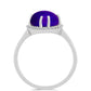 Inel din Argint 925 ( 3.14 grame ) cu Jad Violet și Topaz Alb 4.12 Carate