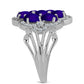 Inel din Argint 925 ( 4.9 grame ) cu Jad Violet și Topaz Alb 2 Carate