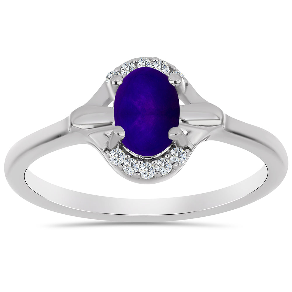 Inel din Argint 925 ( 2.37 grame ) cu Jad Violet și Topaz Alb 0.82 Carate 3 