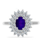 Inel din Argint 925 ( 2.93 grame ) cu Jad Violet și Topaz Alb 1.52 Carate