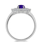 Inel din Argint 925 ( 2.93 grame ) cu Jad Violet și Topaz Alb 1.52 Carate