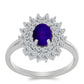 Inel din Argint 925 ( 2.93 grame ) cu Jad Violet și Topaz Alb 1.52 Carate