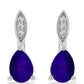 Cercei din Argint 925 ( 2.96 grame ) cu Jad Violet și Topaz Alb 1.4 Carate