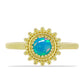 Inel din Argint 925 Placat cu Aur ( 2.41 grame ) cu Opal Albastru Etiopian Paraiba 0.3 Carate