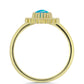 Inel din Argint 925 Placat cu Aur ( 2.41 grame ) cu Opal Albastru Etiopian Paraiba 0.3 Carate