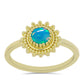 Inel din Argint 925 Placat cu Aur ( 2.41 grame ) cu Opal Albastru Etiopian Paraiba 0.3 Carate