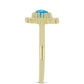Inel din Argint 925 Placat cu Aur ( 2.41 grame ) cu Opal Albastru Etiopian Paraiba 0.3 Carate