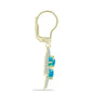 Cercei din Argint 925 Placat cu Aur ( 3.15 grame ) cu Opal Albastru Etiopian Paraiba și Topaz Alb 1.5 Carate