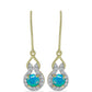 Cercei din Argint 925 Placat cu Aur ( 2.69 grame ) cu Opal Albastru Etiopian Paraiba și Topaz Alb 0.96 Carate