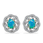 Cercei din Argint 925 Placat cu Aur ( 3.88 grame ) cu Opal Albastru Etiopian Paraiba și Topaz Alb 1.64 Carate
