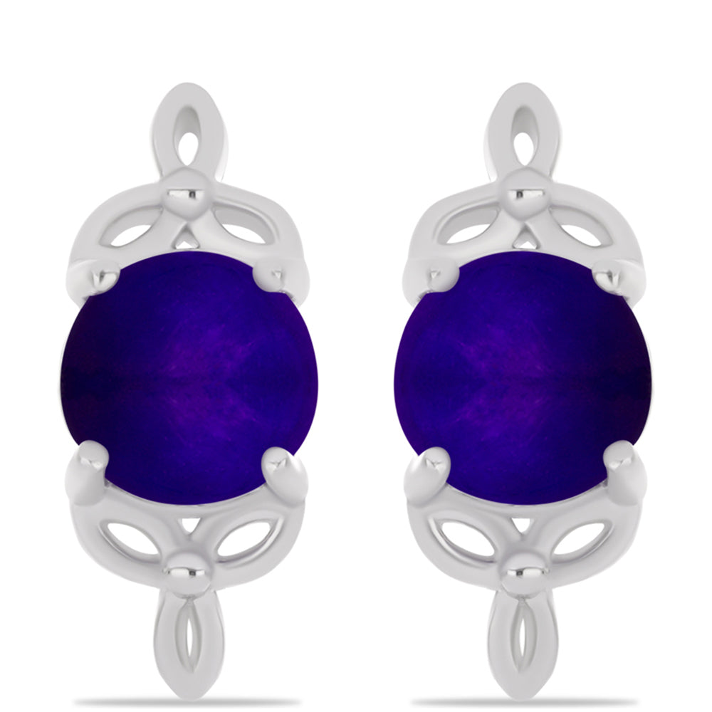 Cercei din Argint 925 ( 3.3 grame ) cu Jad Violet 3.03 Carate
