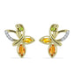 Cercei din Argint 925 Placat cu Aur ( 5.05 grame ) cu Safir Rosebery Curcubeu și Topaz Alb 1.07 Carate