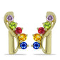 Cercei din Argint 925 Placat cu Aur ( 4.42 grame ) cu Safir Rosebery Curcubeu 1.45 Carate