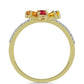 Inel din Argint 925 Placat cu Aur ( 2.39 grame ) cu Safir Rosebery Curcubeu și Topaz Alb 1.69 Carate
