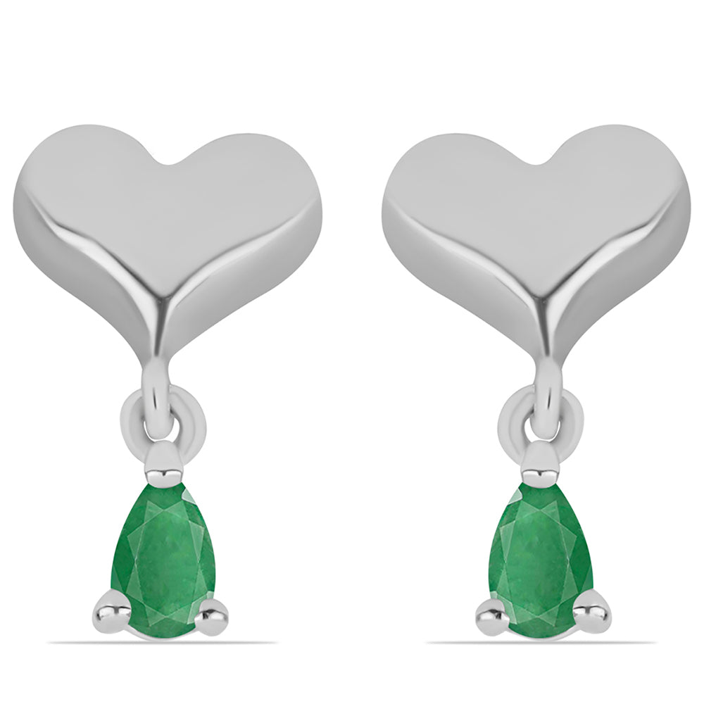 Cercei din Argint 925 ( 2.46 grame ) cu Smarald Brazilian 0.39 Carate