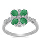 Inel din Argint 925 ( 2.97 grame ) cu Smarald Brazilian și Topaz Alb 1.43 Carate